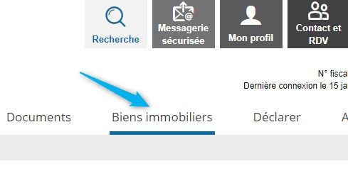 connexion sur espace mes biens immobiliers impots