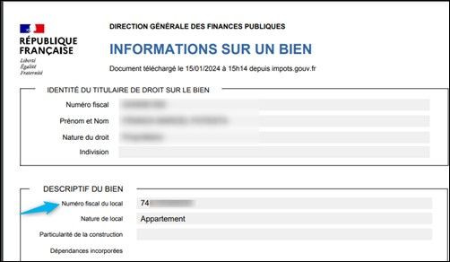 fiche information sur le bien immobilier