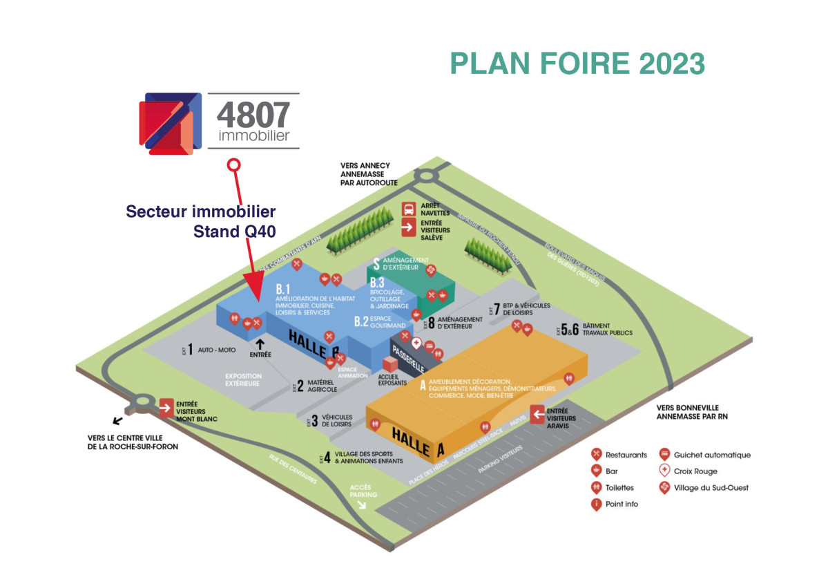 plan du stand 4807 immobilier à la Foire Internationale Haute-Savoie Mont-Blanc La Roche-sur-Foron