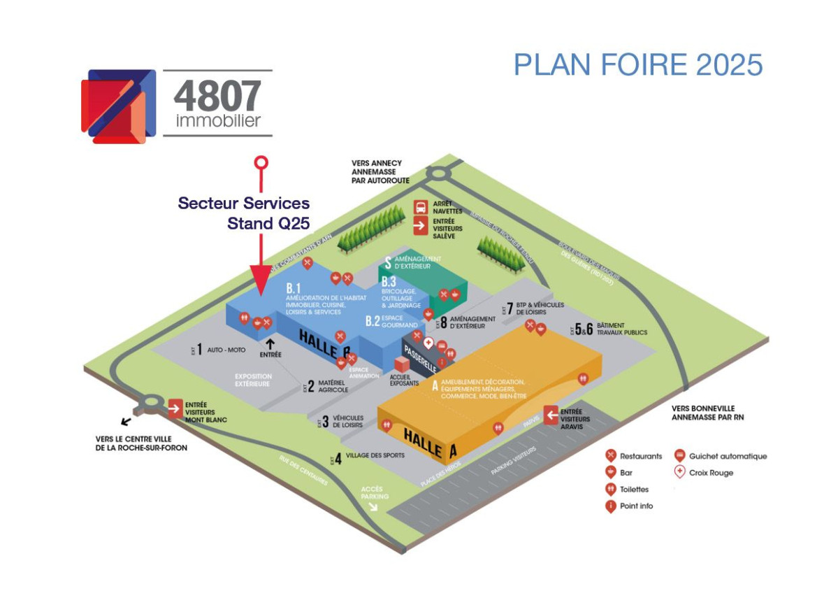 plan du stand 4807 immobilier à la Foire Internationale Haute-Savoie Mont-Blanc La Roche-sur-Foron
