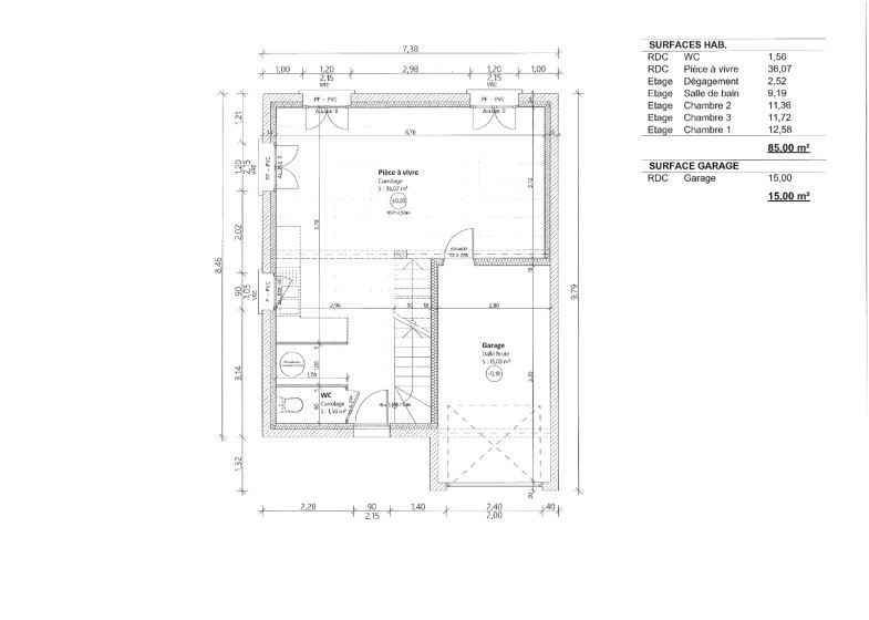 Maison T4 à vendre à Cervens