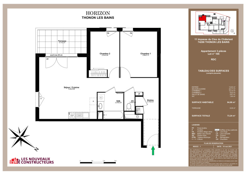 Appartement T3 à vendre à Thonon Les Bains