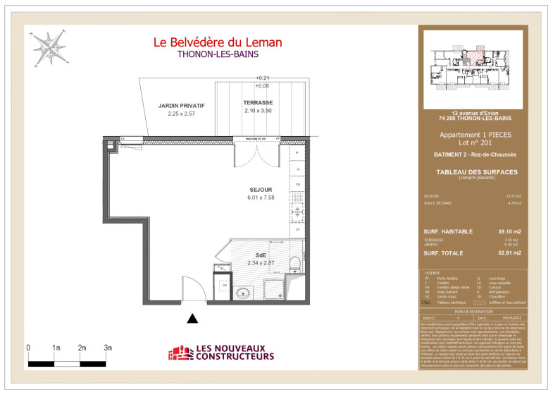 Appartement T1 à vendre à Thonon Les Bains