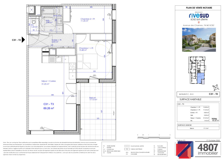 Appartement T3 à vendre à Sciez