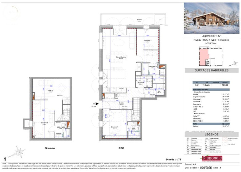 Appartement T4 à vendre à Demi Quartier