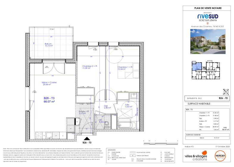 Appartement T3 à vendre à Sciez