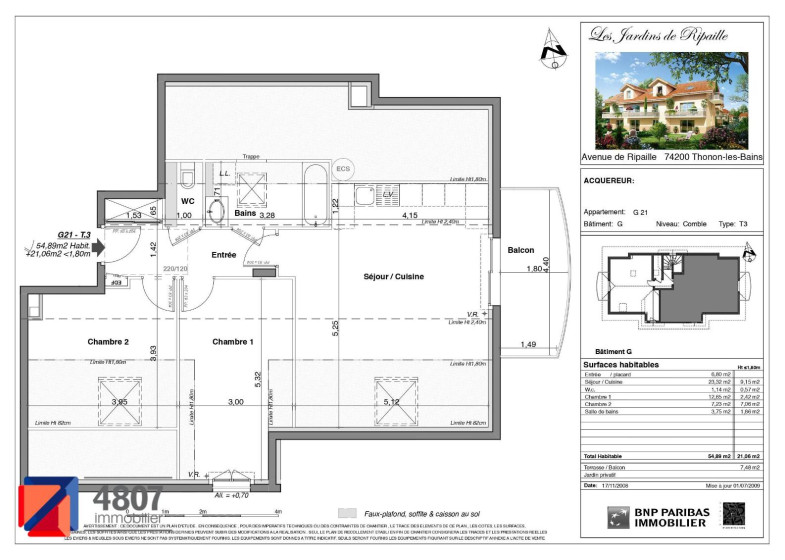 Appartement T3 à louer à Thonon Les Bains